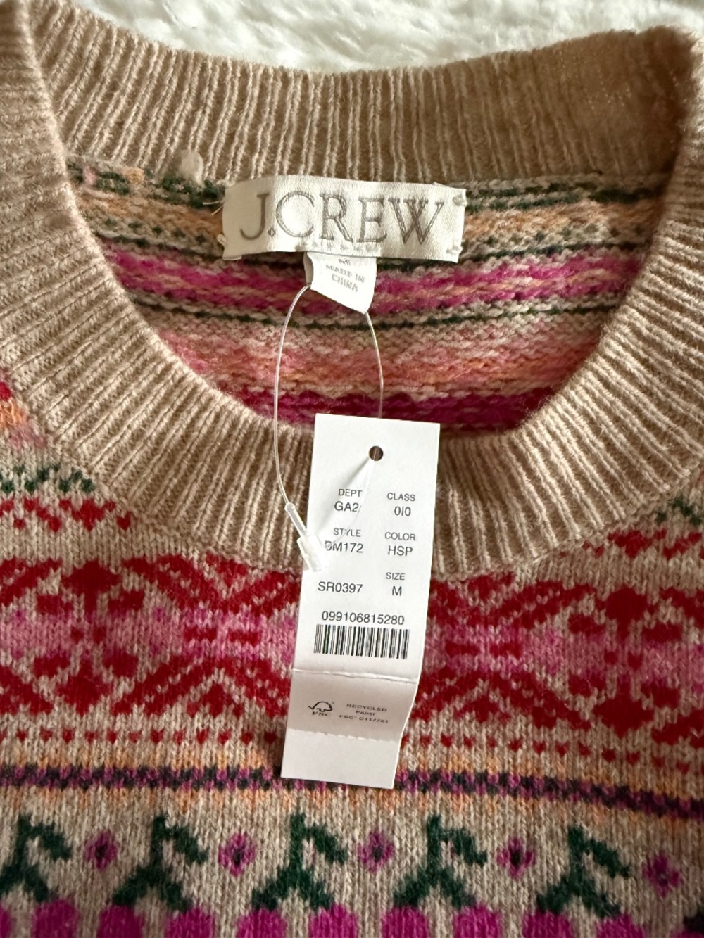 J. Crew Puff-sleeve Fair Isle crewneck sweater - Picture 6 of 6
